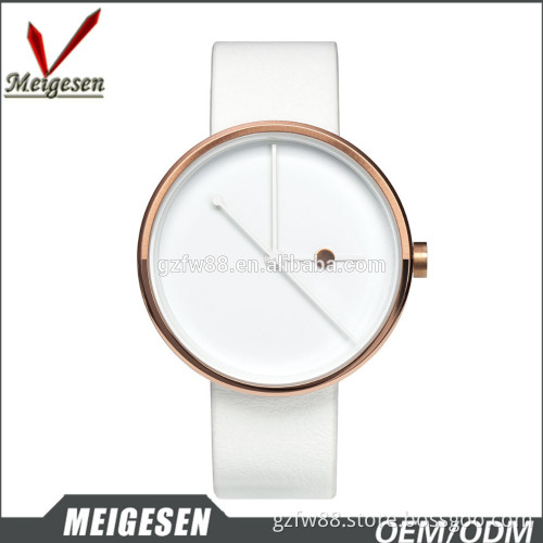 rose gold case white leather band Japanese mort for lady gift watch